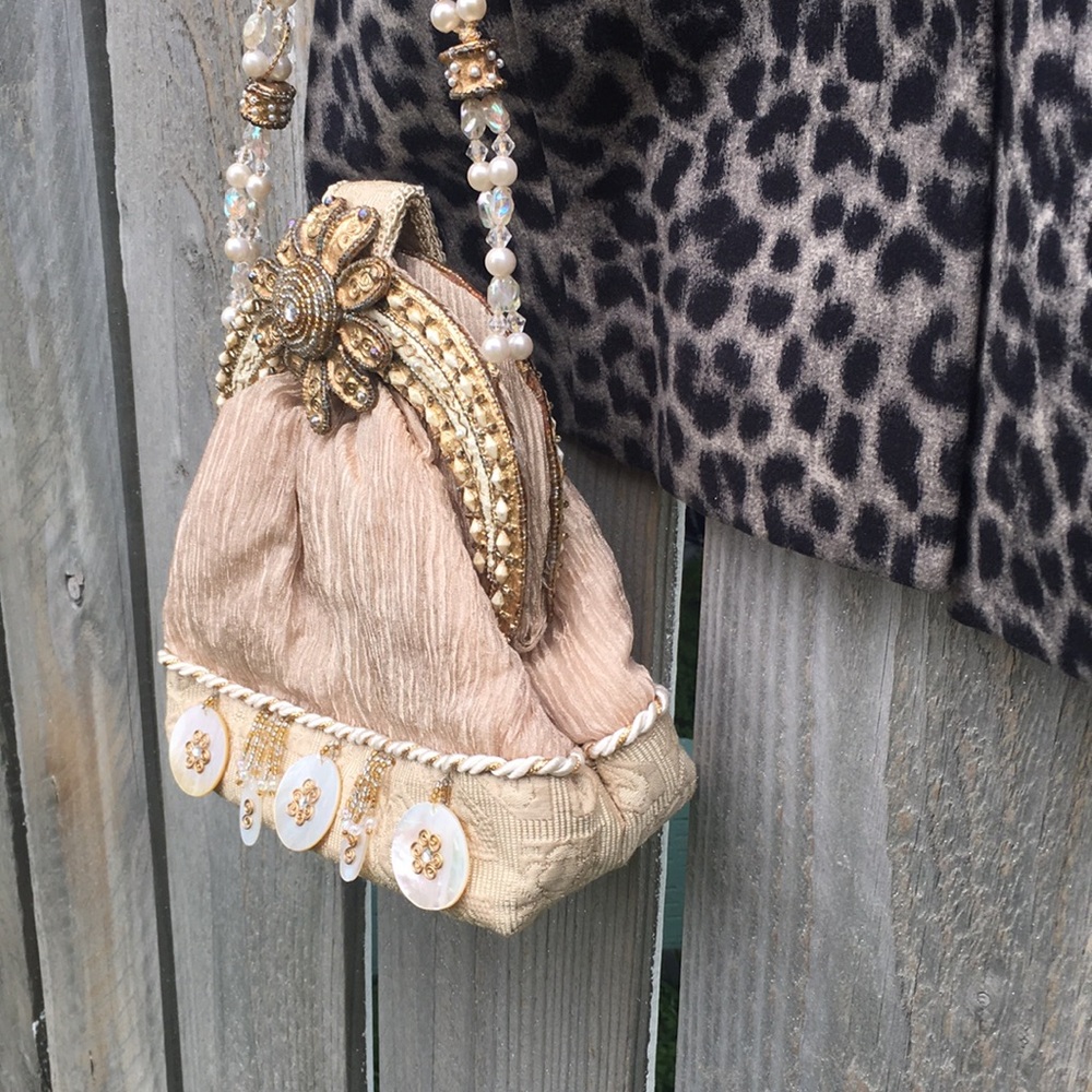 Mary Frances Gold Handbag Purse vintage - Picture 5 of 16